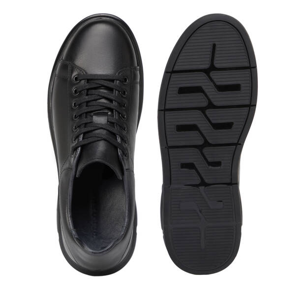 Siyah Hakiki Deri Erkek Sneaker - E26S1AY57938-A23 - 6