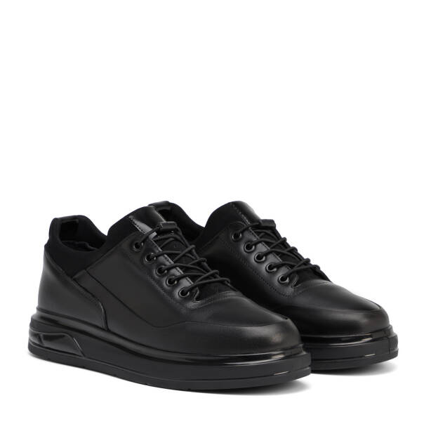 Siyah Hakiki Deri Erkek Sneaker - E26S1AY57939-A23 - 2