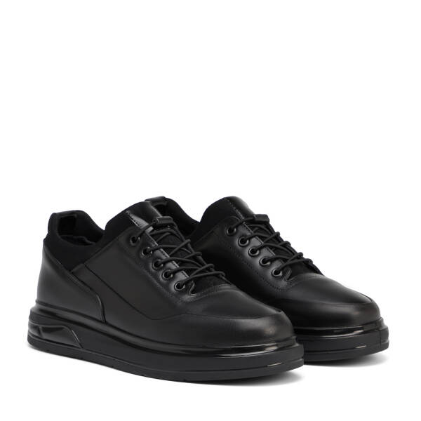 Siyah Hakiki Deri Erkek Sneaker - E26S1AY57939-A23 - 2