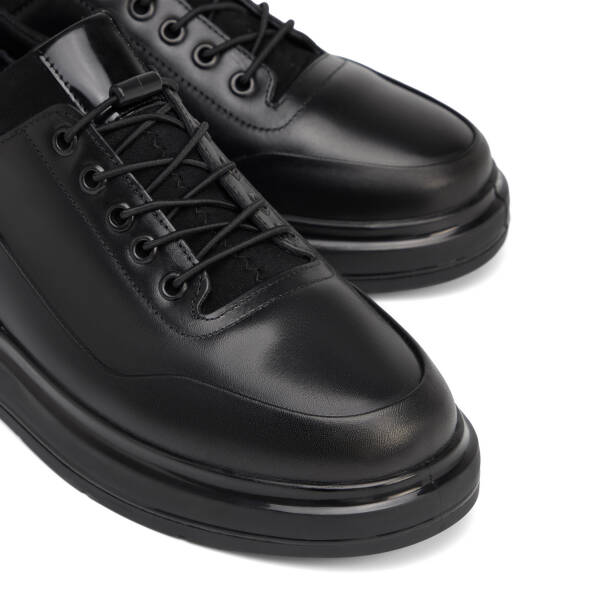 Siyah Hakiki Deri Erkek Sneaker - E26S1AY57939-A23 - 3