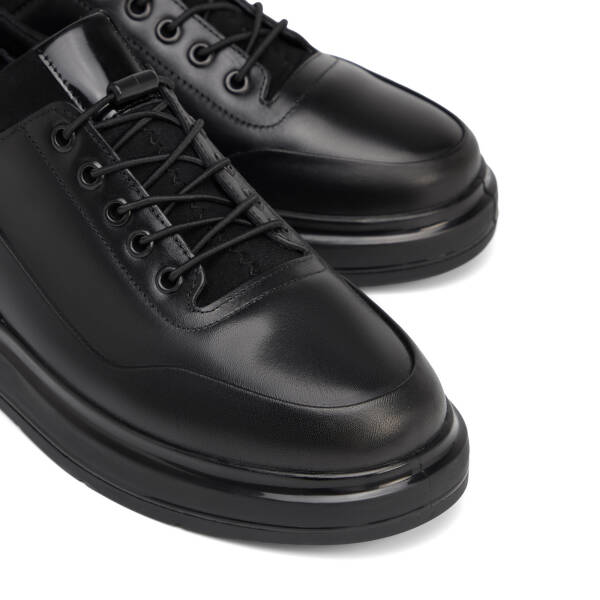 Siyah Hakiki Deri Erkek Sneaker - E26S1AY57939-A23 - 3