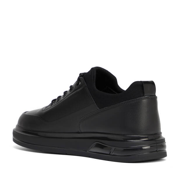 Siyah Hakiki Deri Erkek Sneaker - E26S1AY57939-A23 - 4