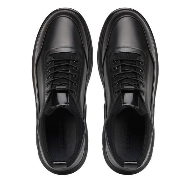Siyah Hakiki Deri Erkek Sneaker - E26S1AY57939-A23 - 5