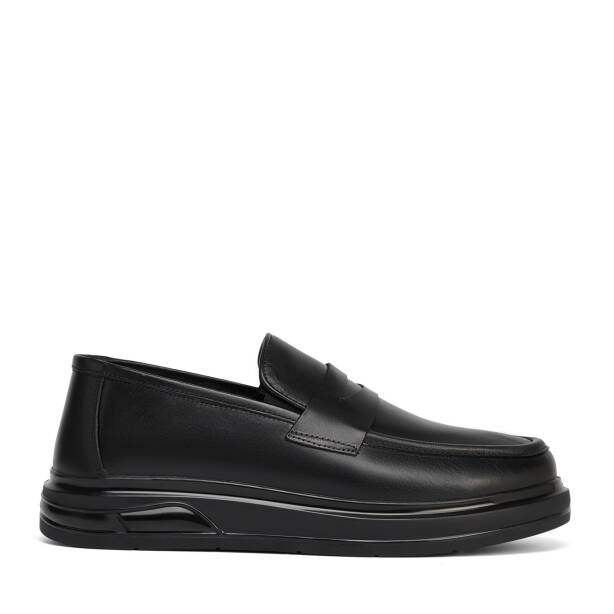 Siyah Hakiki Deri Erkek Sneaker - E26S1AY57940-A23 - 1