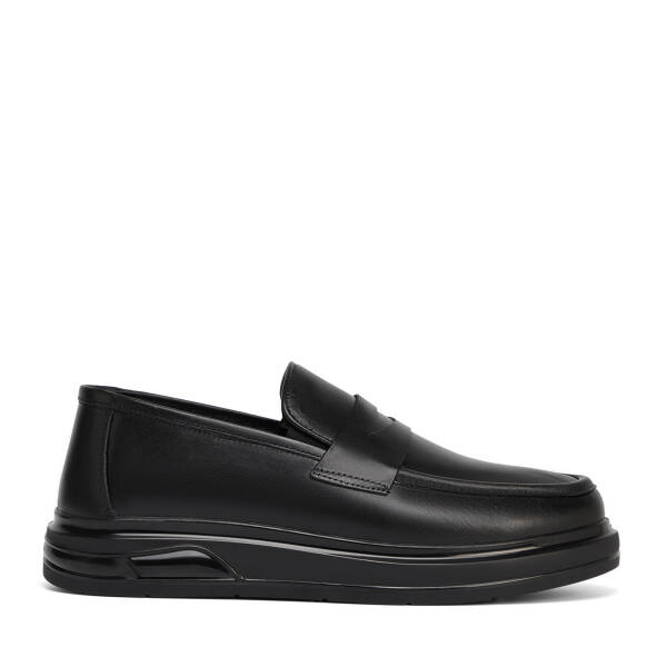 Siyah Hakiki Deri Erkek Sneaker - E26S1AY57940-A23 - 1