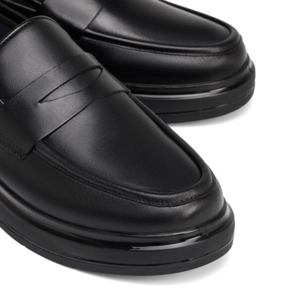 Siyah Hakiki Deri Erkek Sneaker - E26S1AY57940-A23 - 3