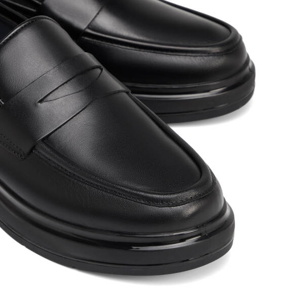 Siyah Hakiki Deri Erkek Sneaker - E26S1AY57940-A23 - 3