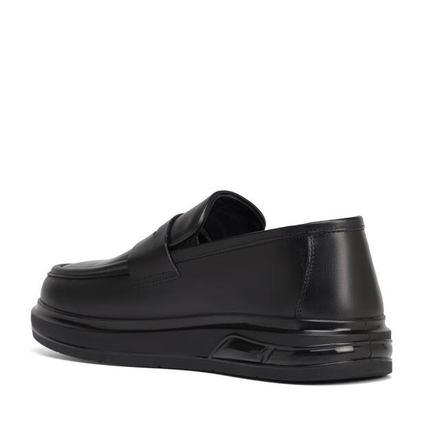 Siyah Hakiki Deri Erkek Sneaker - E26S1AY57940-A23 - 4