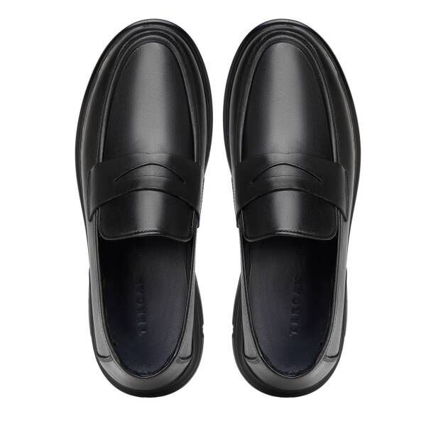Siyah Hakiki Deri Erkek Sneaker - E26S1AY57940-A23 - 5
