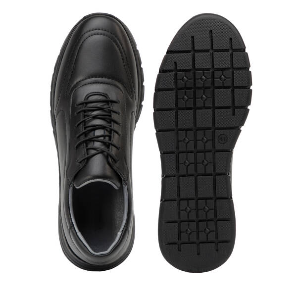 Siyah Hakiki Deri Erkek Sneaker - E4MEAY057781-A23 - 6