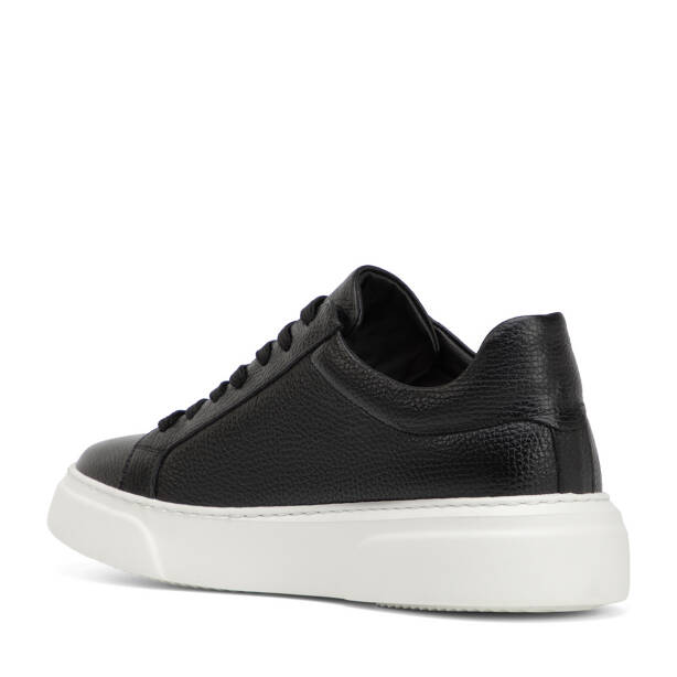 Siyah Hakiki Deri Erkek Sneaker - E4MEAY057782-A41 - Tergan Four Season