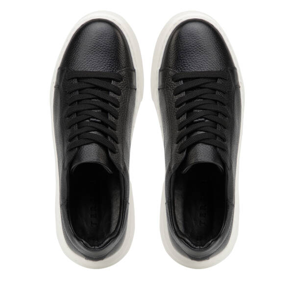 Siyah Hakiki Deri Erkek Sneaker - E4MEAY057782-A41 - 5