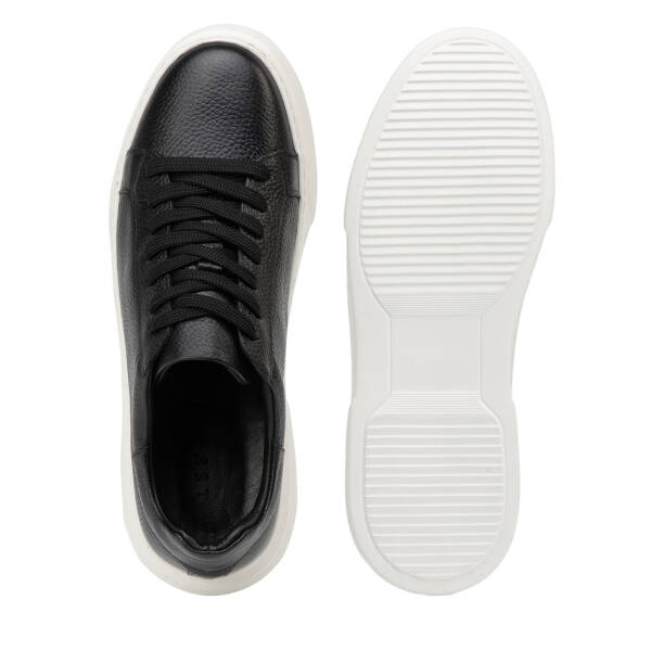 Siyah Hakiki Deri Erkek Sneaker - E4MEAY057782-A41 - 6