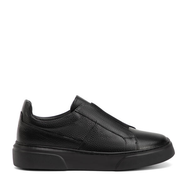 Siyah Hakiki Deri Erkek Sneaker - E4MEAY057783-A41 - 1