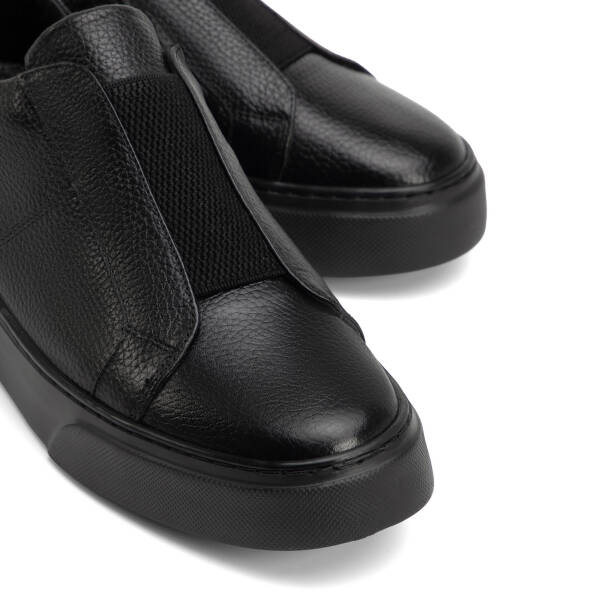 Siyah Hakiki Deri Erkek Sneaker - E4MEAY057783-A41 - 3