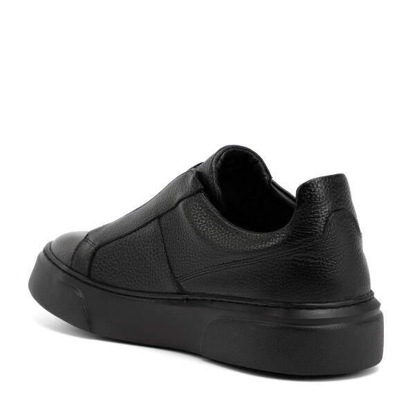 Siyah Hakiki Deri Erkek Sneaker - E4MEAY057783-A41 - 4