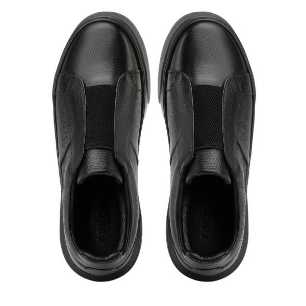 Siyah Hakiki Deri Erkek Sneaker - E4MEAY057783-A41 - 5