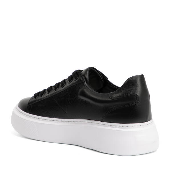 Siyah Hakiki Deri Erkek Sneaker - E4MEAY057784-A23 - 4