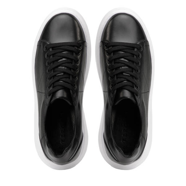 Siyah Hakiki Deri Erkek Sneaker - E4MEAY057784-A23 - 5