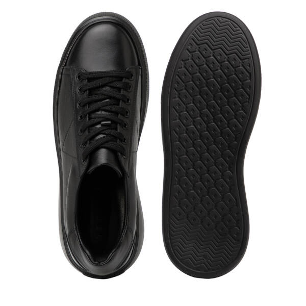 Siyah Hakiki Deri Erkek Sneaker - E4MEAY057784-L6O - 6
