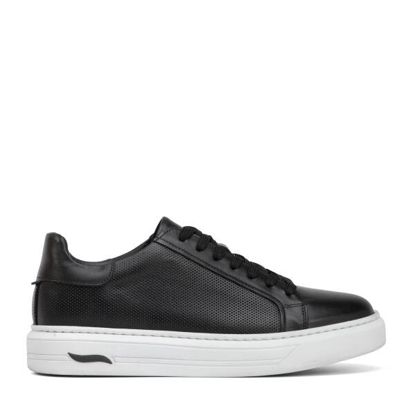 Siyah Hakiki Deri Erkek Sneaker - E4MEAY057785-A23 - 1