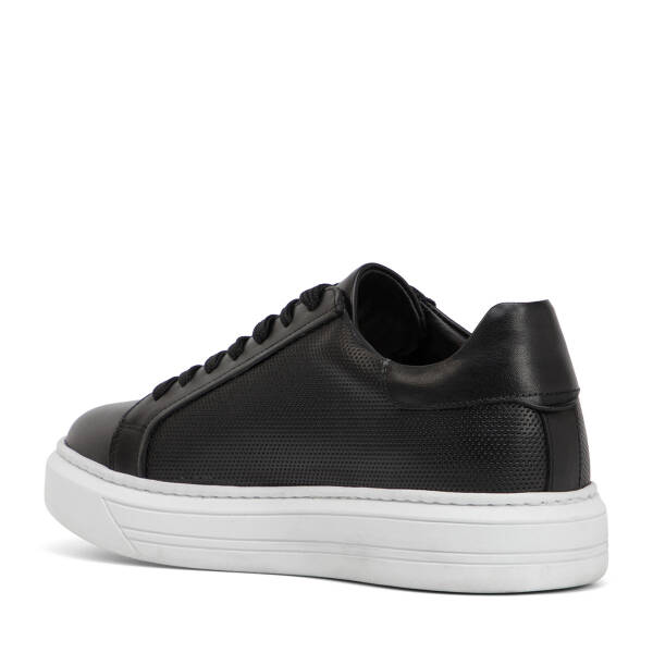 Siyah Hakiki Deri Erkek Sneaker - E4MEAY057785-A23 - 4