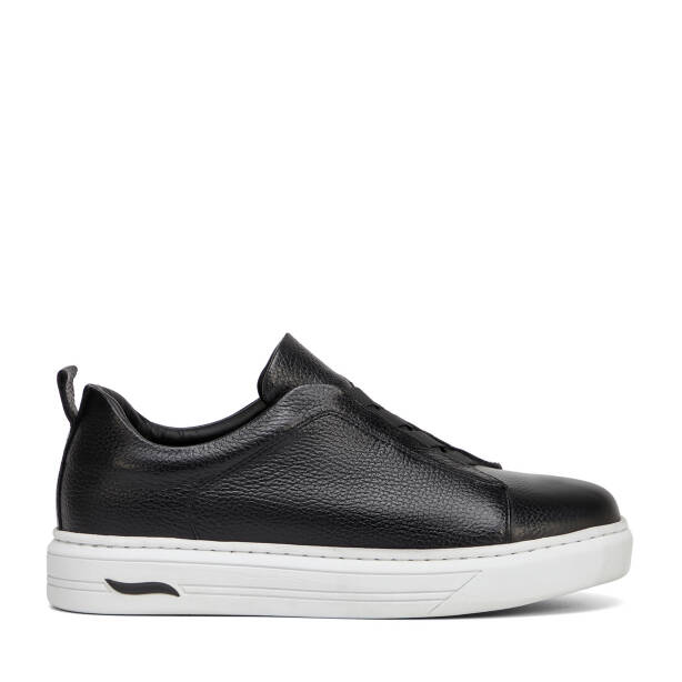 Siyah Hakiki Deri Erkek Sneaker - E4MEAY057786-A41 