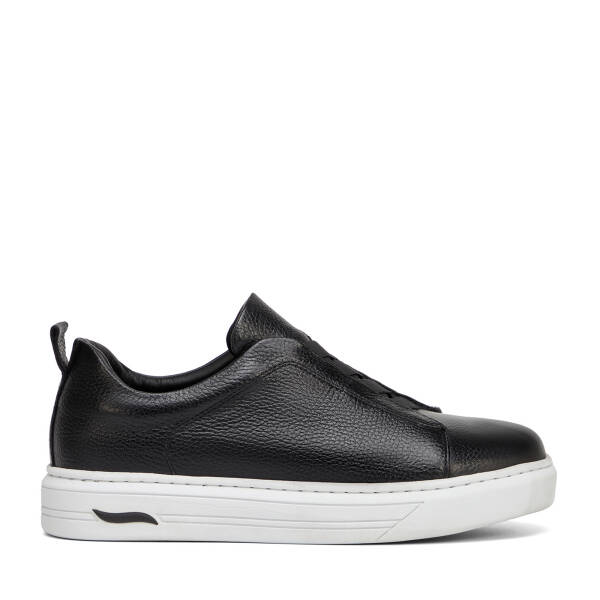 Siyah Hakiki Deri Erkek Sneaker - E4MEAY057786-A41 - 1