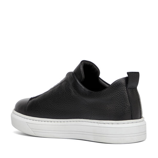 Siyah Hakiki Deri Erkek Sneaker - E4MEAY057786-A41 - 4