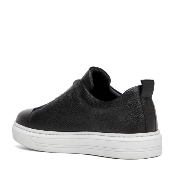 Siyah Hakiki Deri Erkek Sneaker - E4MEAY057786-A41 - 4
