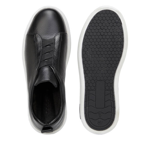 Siyah Hakiki Deri Erkek Sneaker - E4MEAY057786-A41 - 6