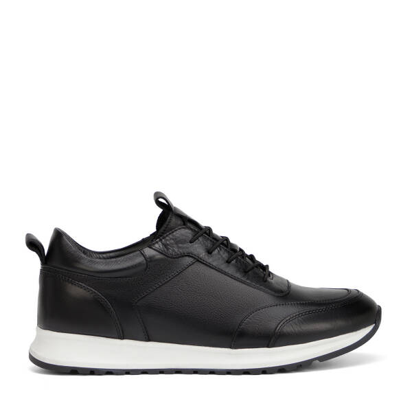 Siyah Hakiki Deri Erkek Sneaker - E4MEAY057787-A23 - 1