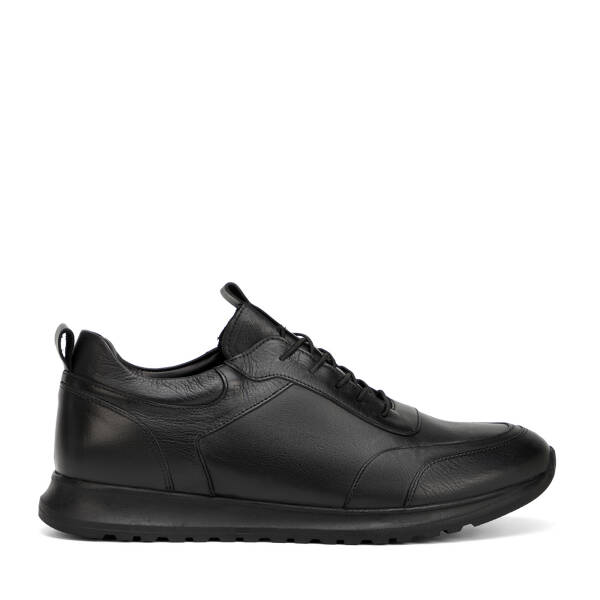 Siyah Hakiki Deri Erkek Sneaker - E4MEAY057787-L6O - 1