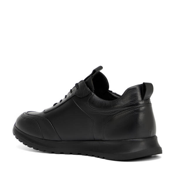 Siyah Hakiki Deri Erkek Sneaker - E4MEAY057787-L6O - 4