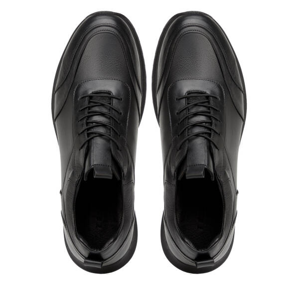 Siyah Hakiki Deri Erkek Sneaker - E4MEAY057787-L6O - 5