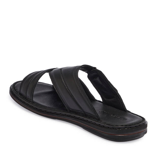 Siyah Hakiki Deri Erkek Terlik - E26Y1TR57602-A23 - 3