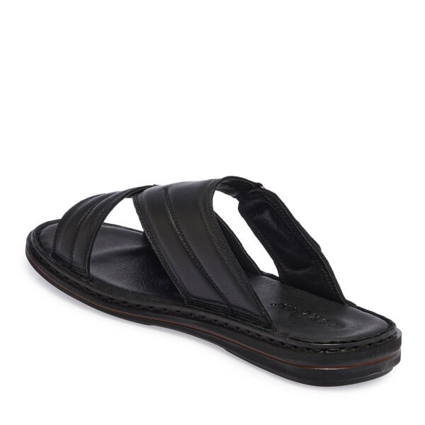 Siyah Hakiki Deri Erkek Terlik - E26Y1TR57602-A23 - 3