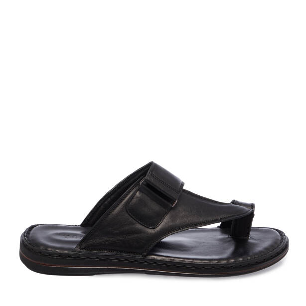 Siyah Hakiki Deri Erkek Terlik - E26Y1TR57606-A23 