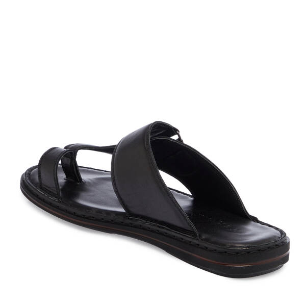 Siyah Hakiki Deri Erkek Terlik - E26Y1TR57606-A23 - 3