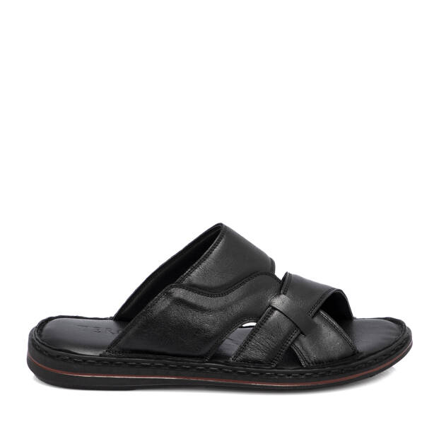 Siyah Hakiki Deri Erkek Terlik - E26Y1TR57607-A23 