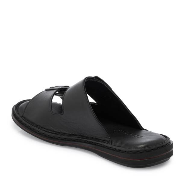 Siyah Hakiki Deri Erkek Terlik - E26Y1TR57609-A23 - 3