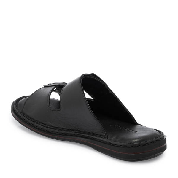 Siyah Hakiki Deri Erkek Terlik - E26Y1TR57609-A23 - 3