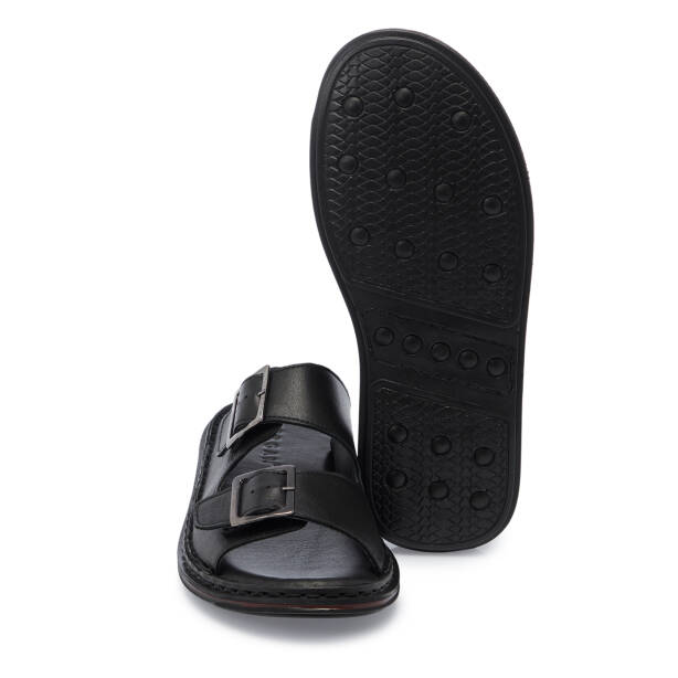 Siyah Hakiki Deri Erkek Terlik - E26Y1TR57609-A23 - 4