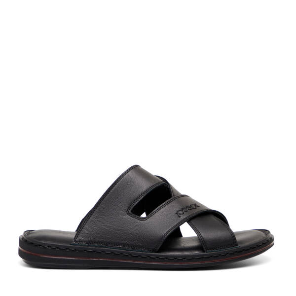 Siyah Hakiki Deri Erkek Terlik - E26Y1TR57610-A23 - 1