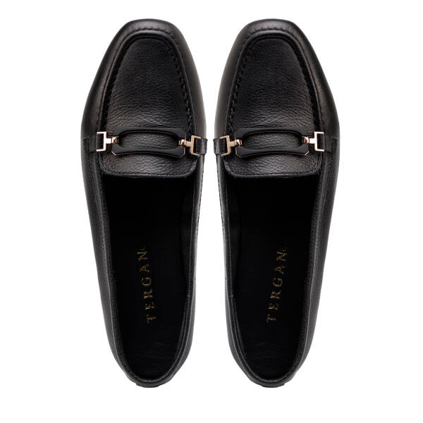 Siyah Hakiki Deri Kadın Babet - K25S1BB68615-A23 - 5