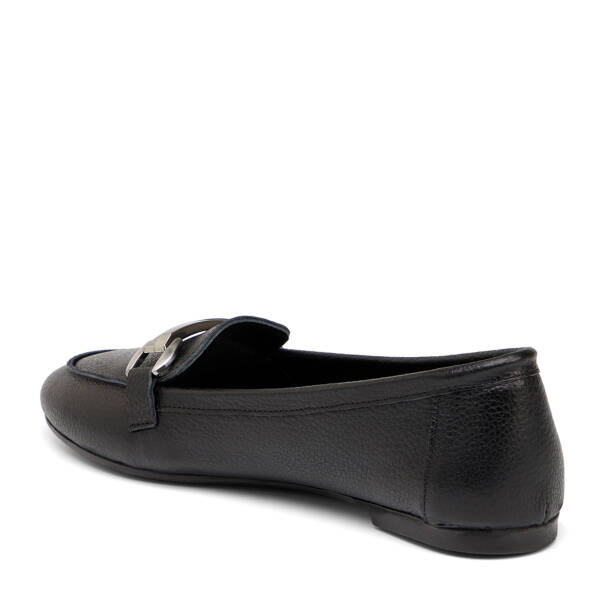 Siyah Hakiki Deri Kadın Babet - K25S1BB68616-A23 - Tergan