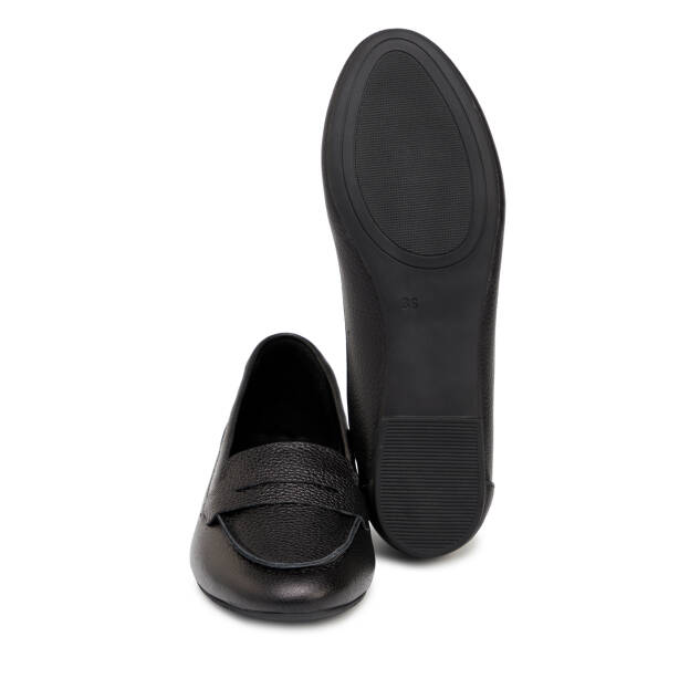 Siyah Hakiki Deri Kadın Babet - K25S1BB68617-A23 - 4