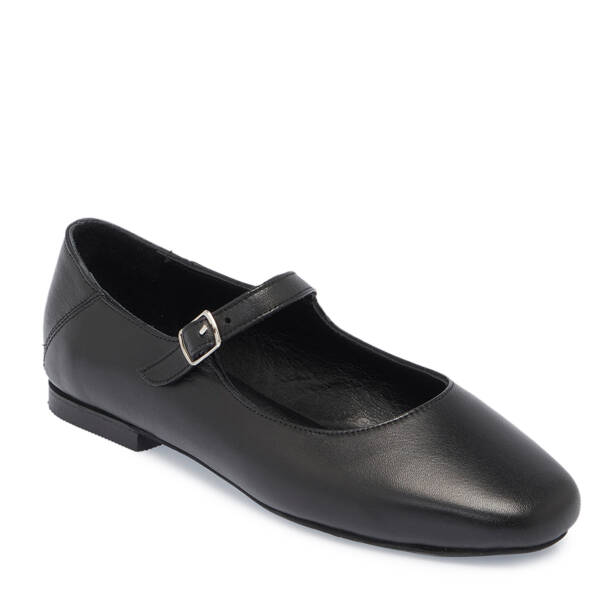 Siyah Hakiki Deri Kadın Babet - K26I1BB68437-A23 - 2