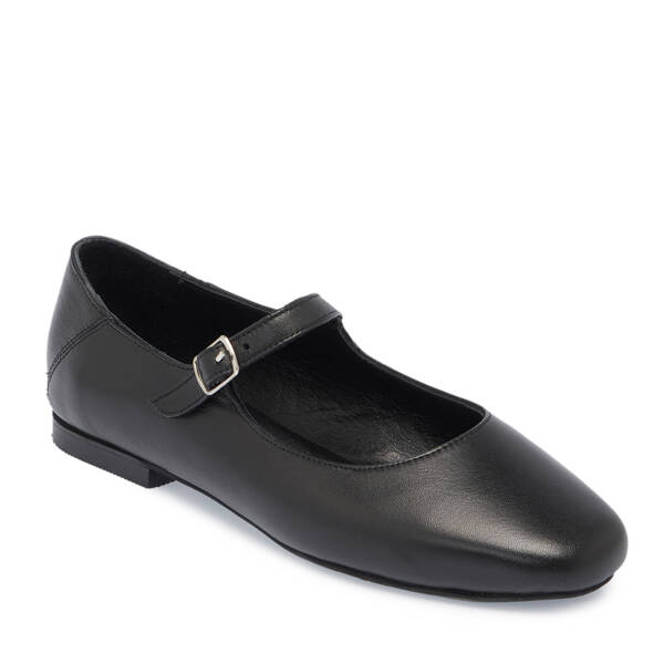 Siyah Hakiki Deri Kadın Babet - K26I1BB68437-A23 - 2