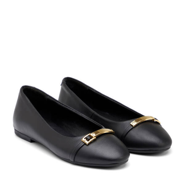 Siyah Hakiki Deri Kadın Babet - K26I1BB68481-A23 - 2